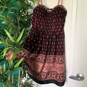 Band of Gyspies Black & Red Floral Strappy Dress